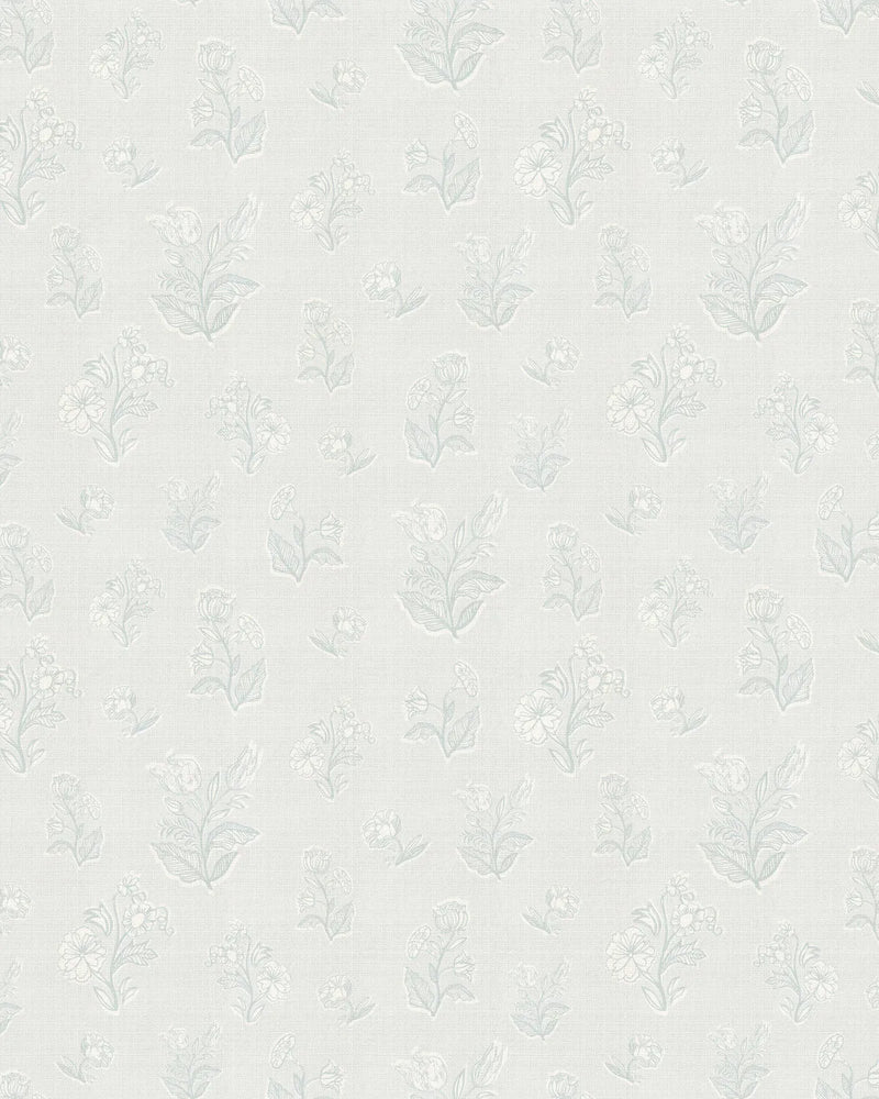 Flower Bed Posies in Light Blue Wallpaper from Olive et Oriel where you can shop wallpaper and artworks online