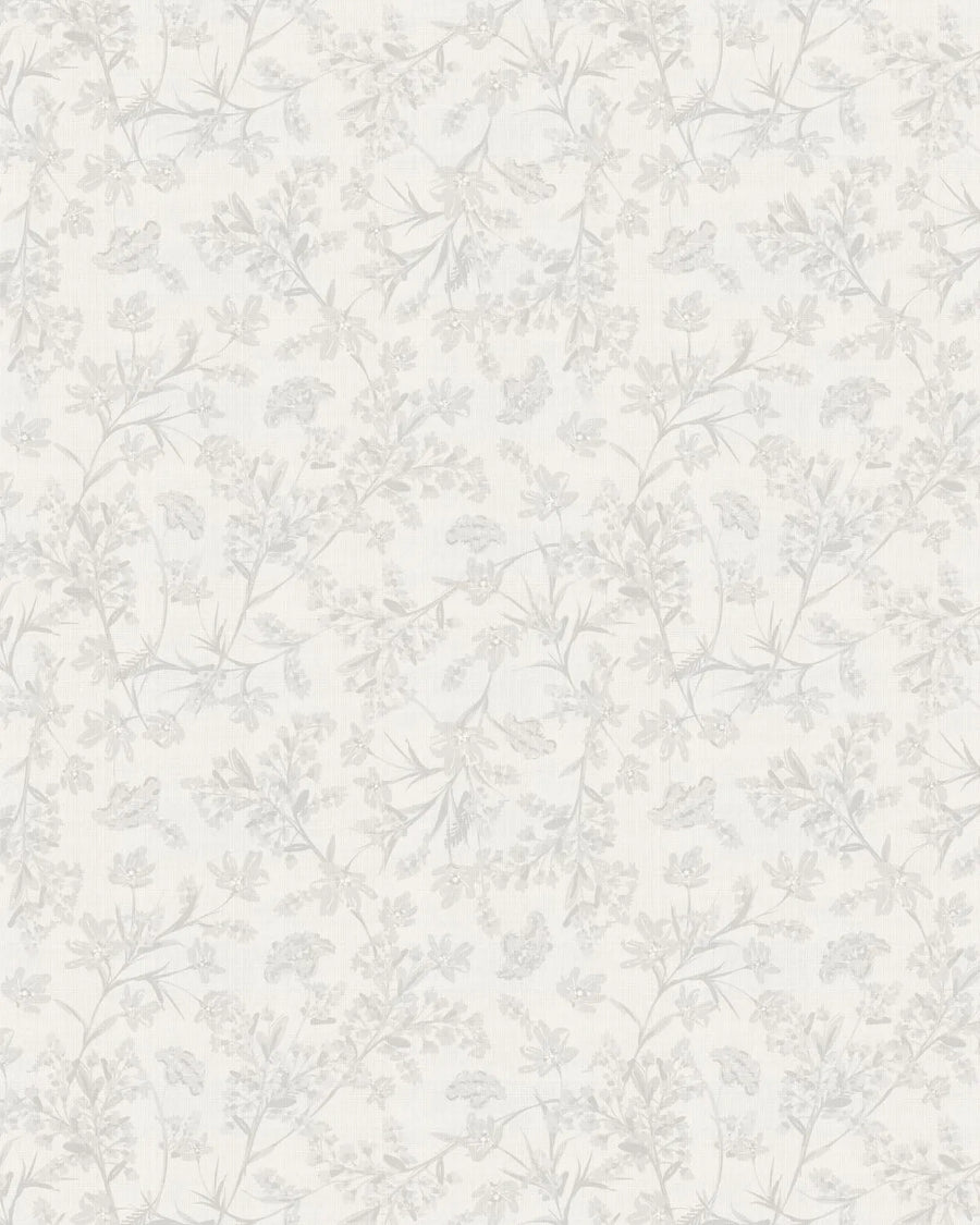 Garden Foliage in Soft Grey Wallpaper from Olive et Oriel where you can shop wallpaper and artworks online