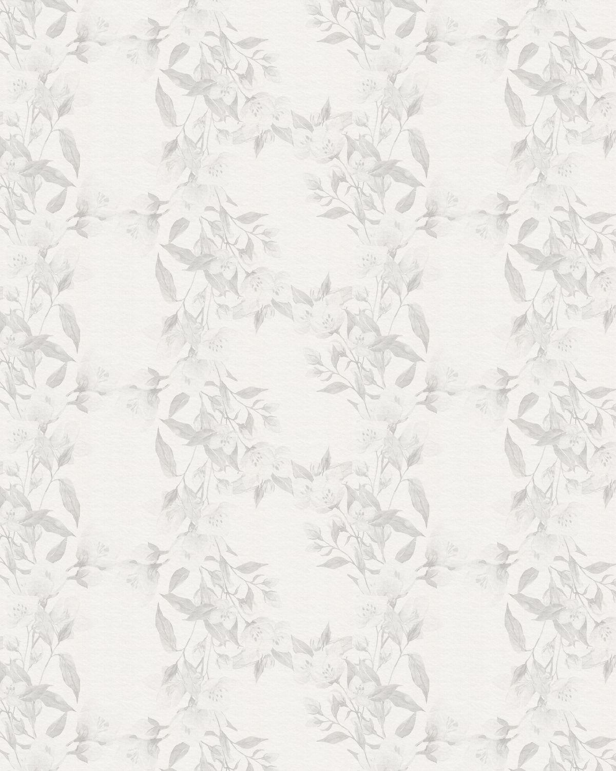 Calming Florals in Soft Grey Wallpaper