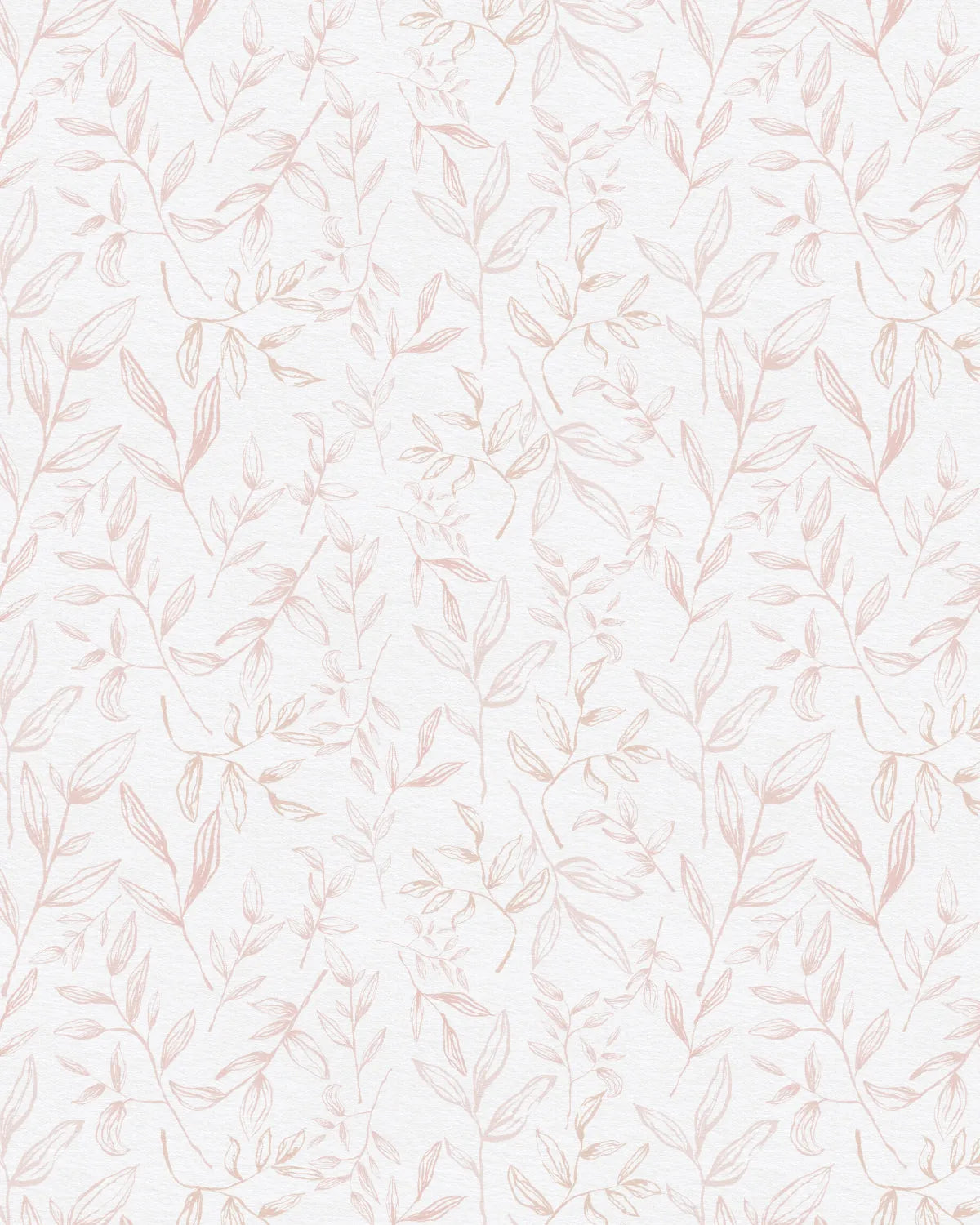 Falling Sketched Leaves in Soft Pink Wallpaper from Olive et Oriel where you can shop wallpaper and artworks online
