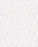 Falling Sketched Leaves in Soft Pink Wallpaper