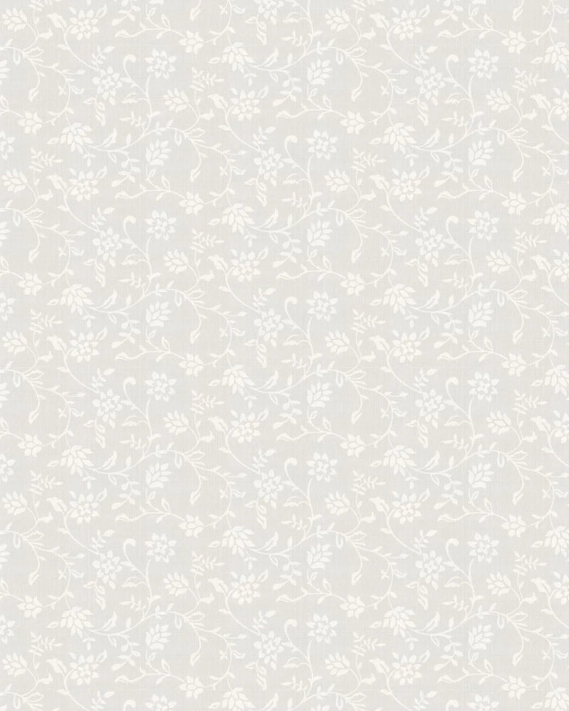 Floral Country Vines in Soft Grey Wallpaper from Olive et Oriel where you can shop wallpaper and artworks online