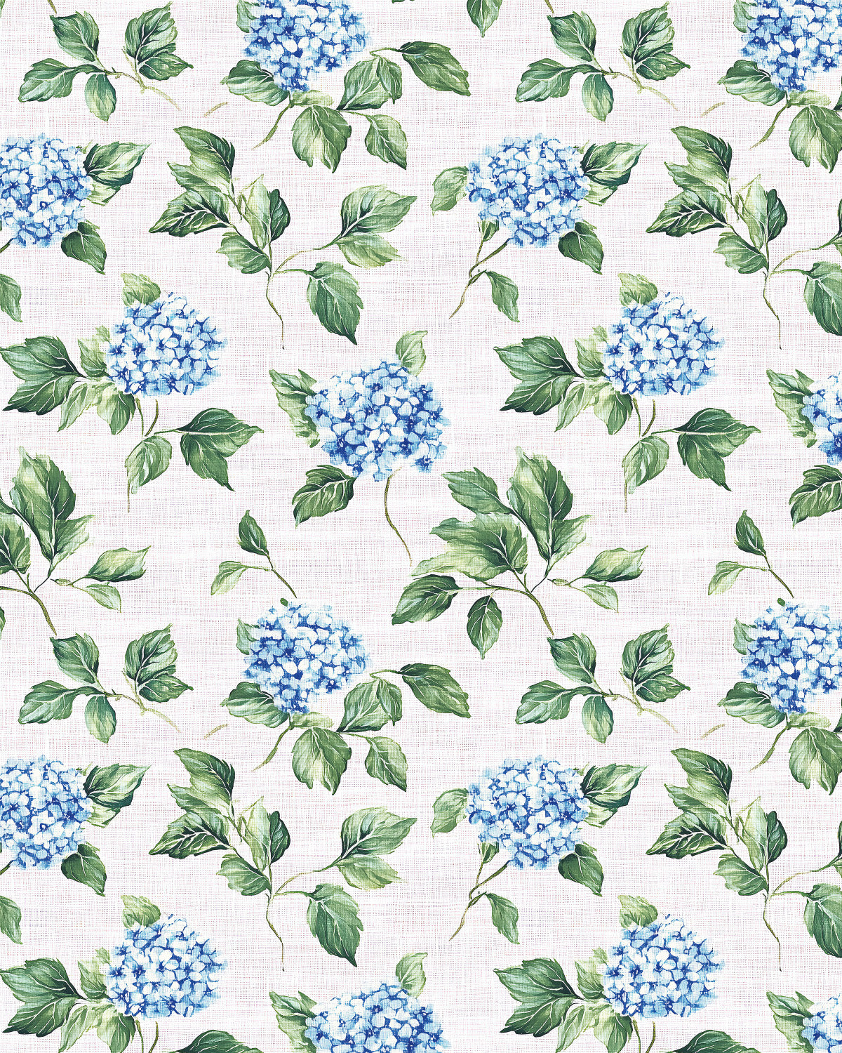 Hampton Bloom in Light Blue Hydrangea Wallpaper