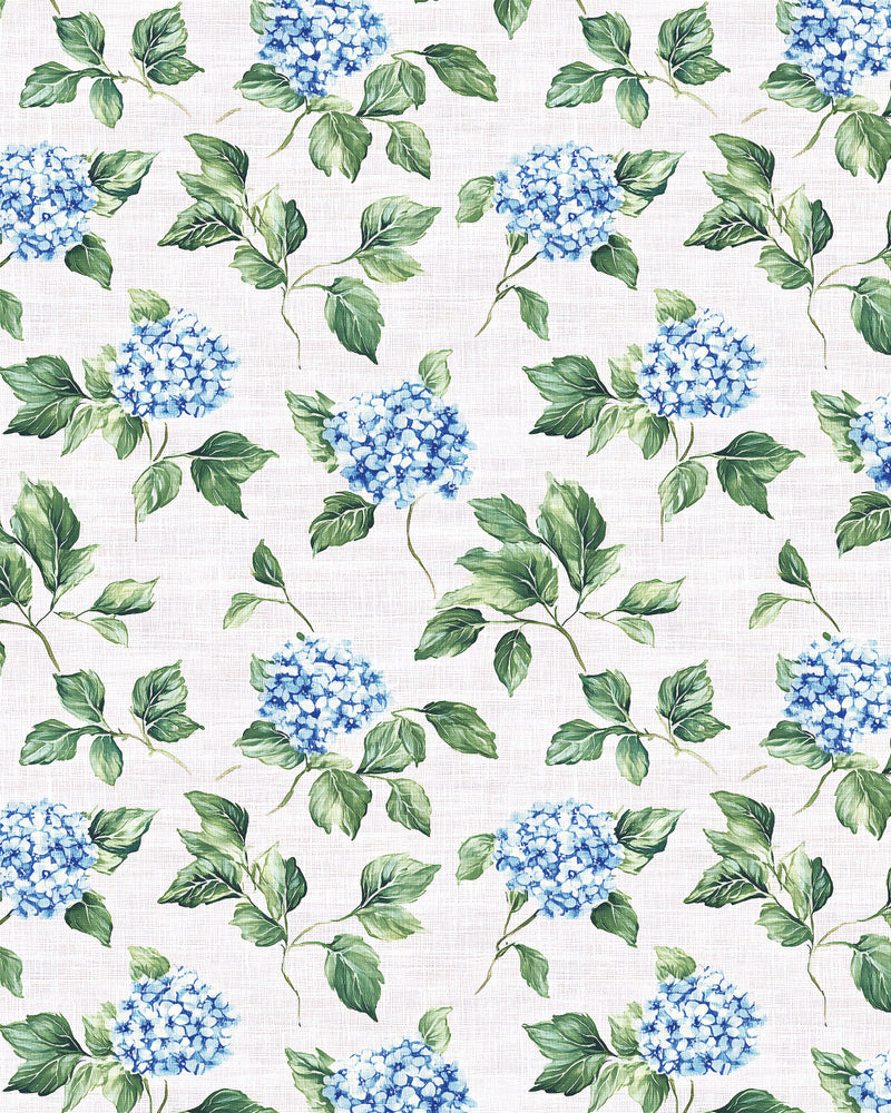 Hampton Bloom in Light Blue Hydrangea Wallpaper from Olive et Oriel where you can shop wallpaper and artworks online