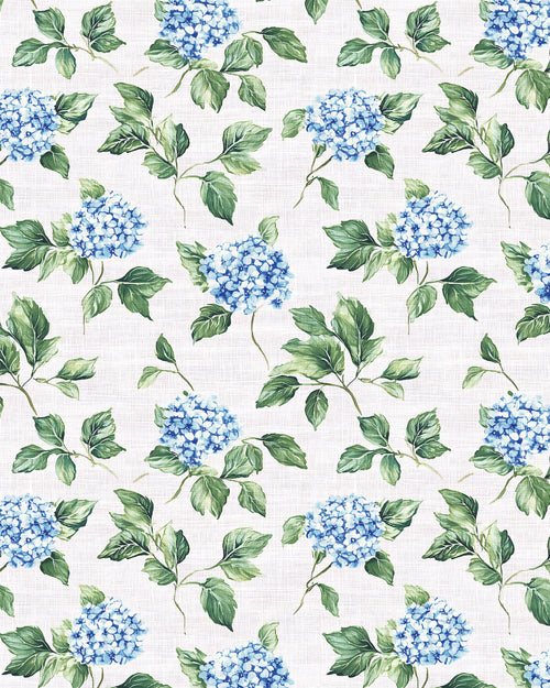 Hampton Bloom in Light Blue Hydrangea Wallpaper