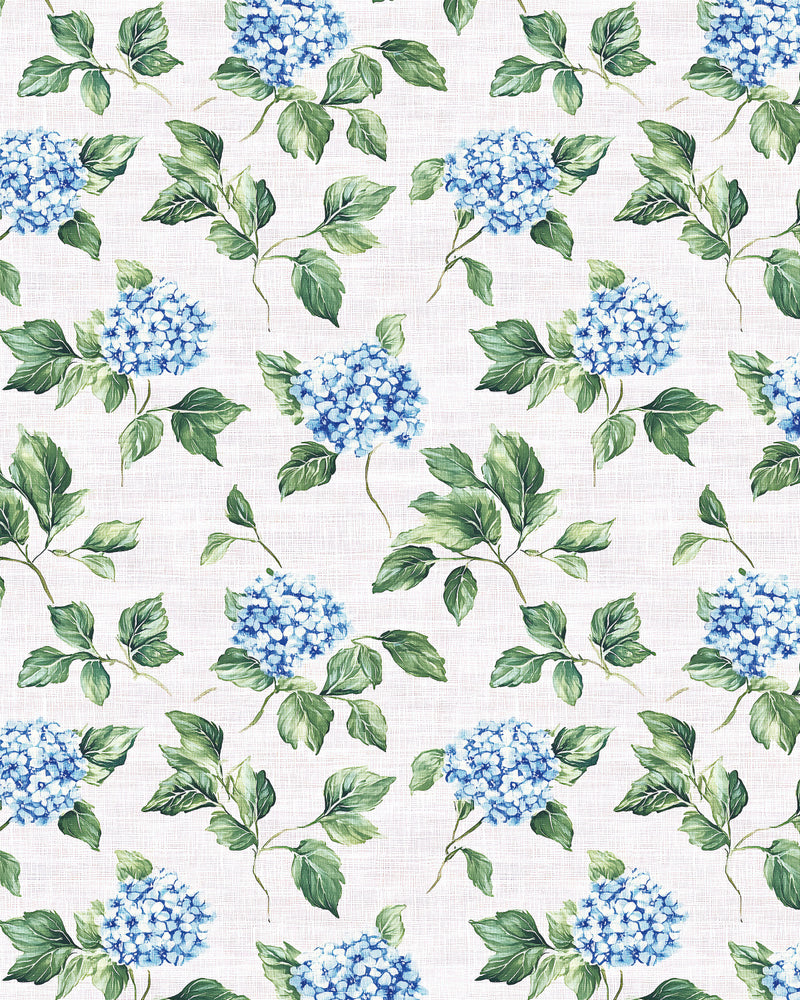 Hampton Bloom in Light Blue Hydrangea Wallpaper