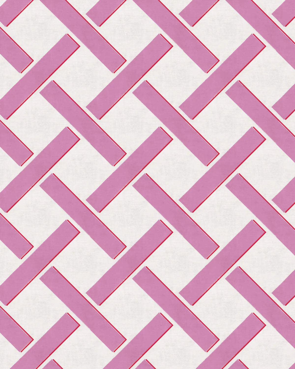 Criss Cross Lattice in Pink & White Wallpaper from Olive et Oriel where you can shop wallpaper and artworks online
