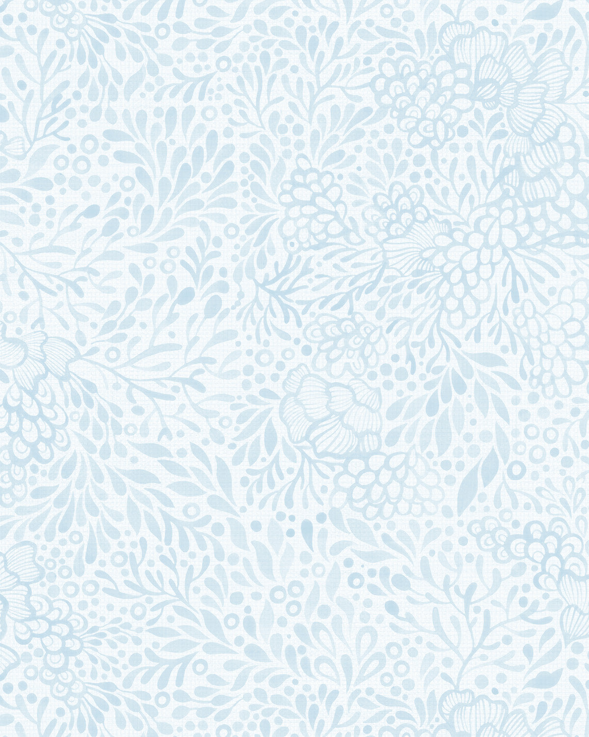 Watercolour Coral in Light Blue Wallpaper