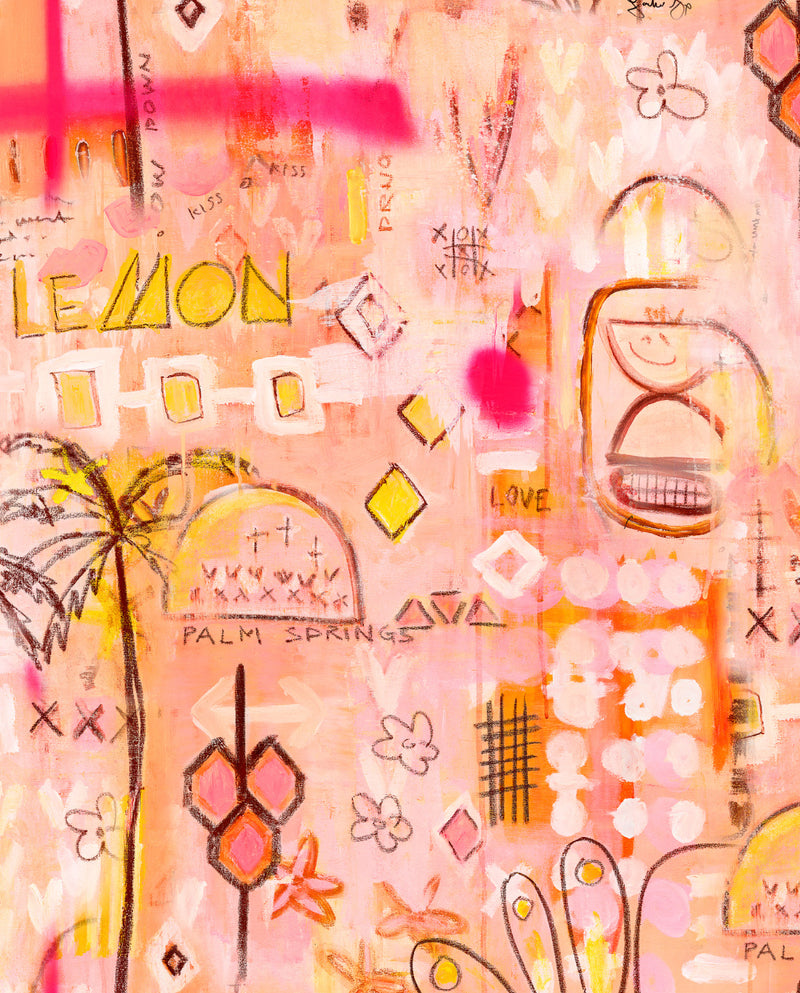 Sipping Lemonade Wallpaper by Jackie Green from Olive et Oriel where you can shop wallpaper and artworks online