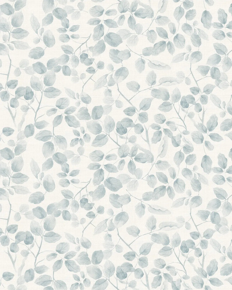 Leafy Country Foliage in Blue & White Wallpaper from Olive et Oriel where you can shop wallpaper and artworks online
