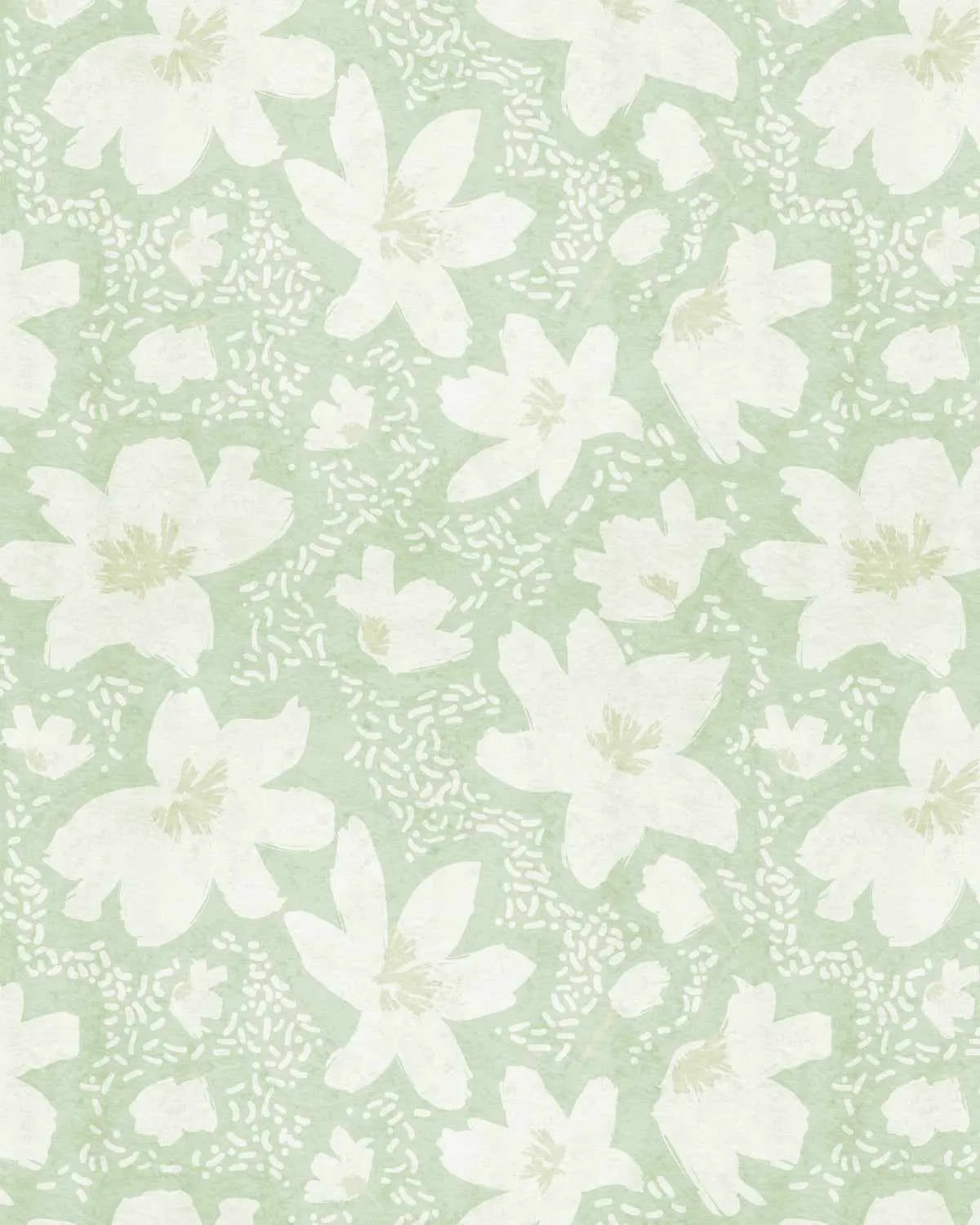 Spring Florals Sage Green Wallpaper from Olive et Oriel where you can shop wallpaper and artworks online
