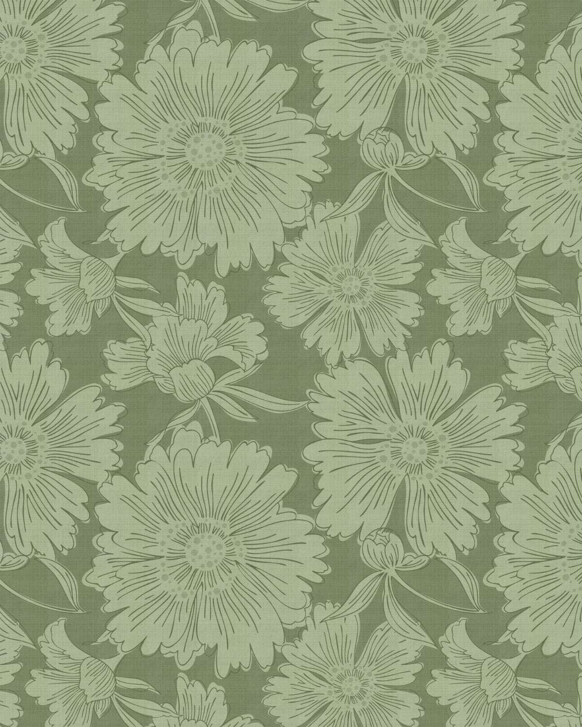 Luxe Country Floral Eucalyptus Green Wallpaper