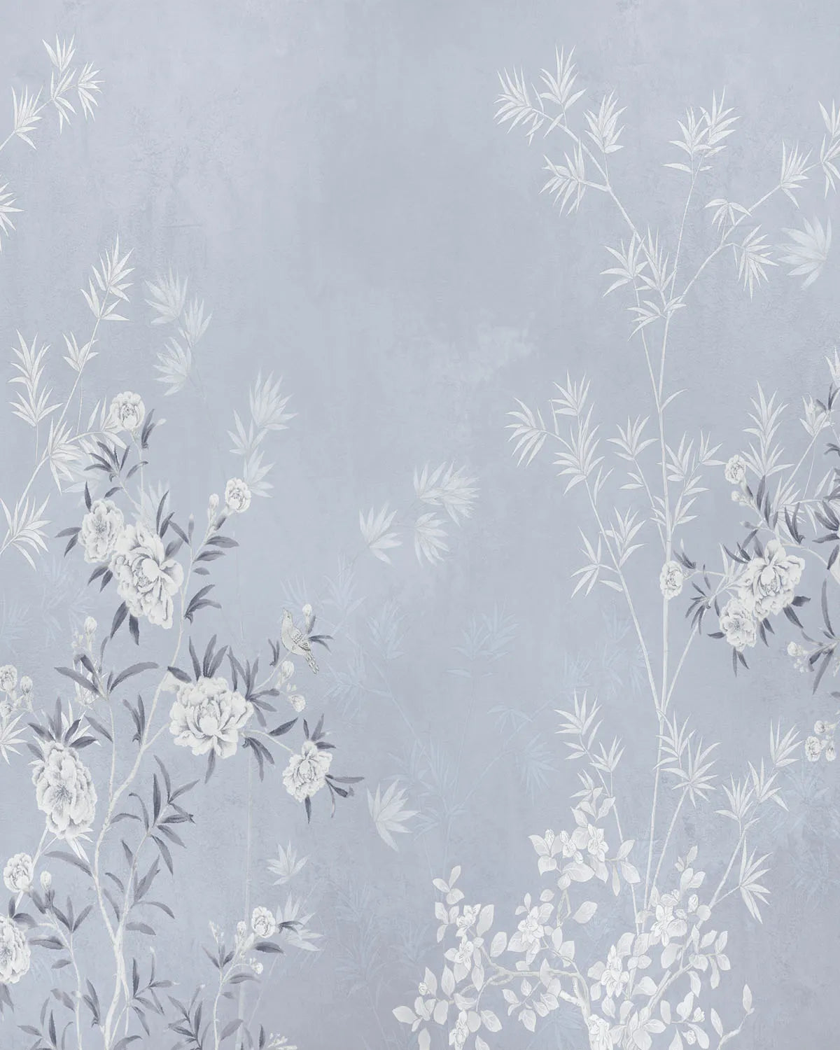 Chinoiserie Bamboo in Blue Wallpaper from Olive et Oriel where you can shop wallpaper and artworks online
