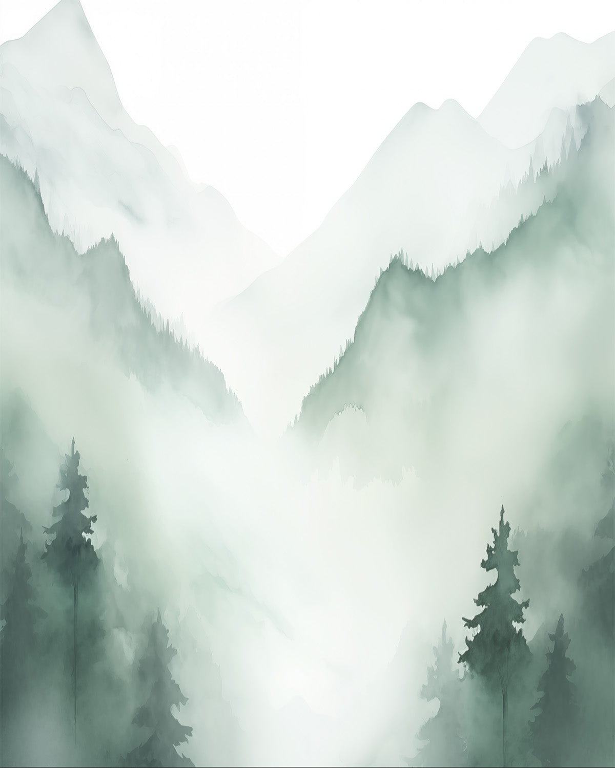 Mountain Range Wallpaper Mural