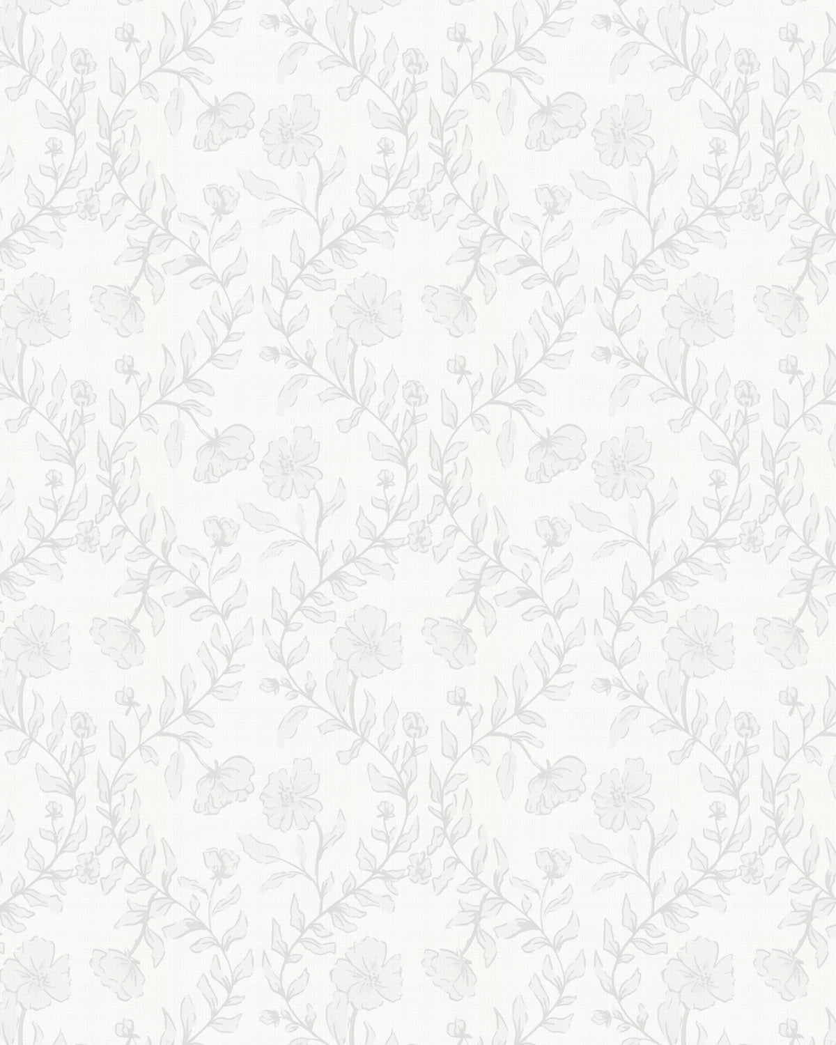 Country Floral Climber in Soft Grey Wallpaper