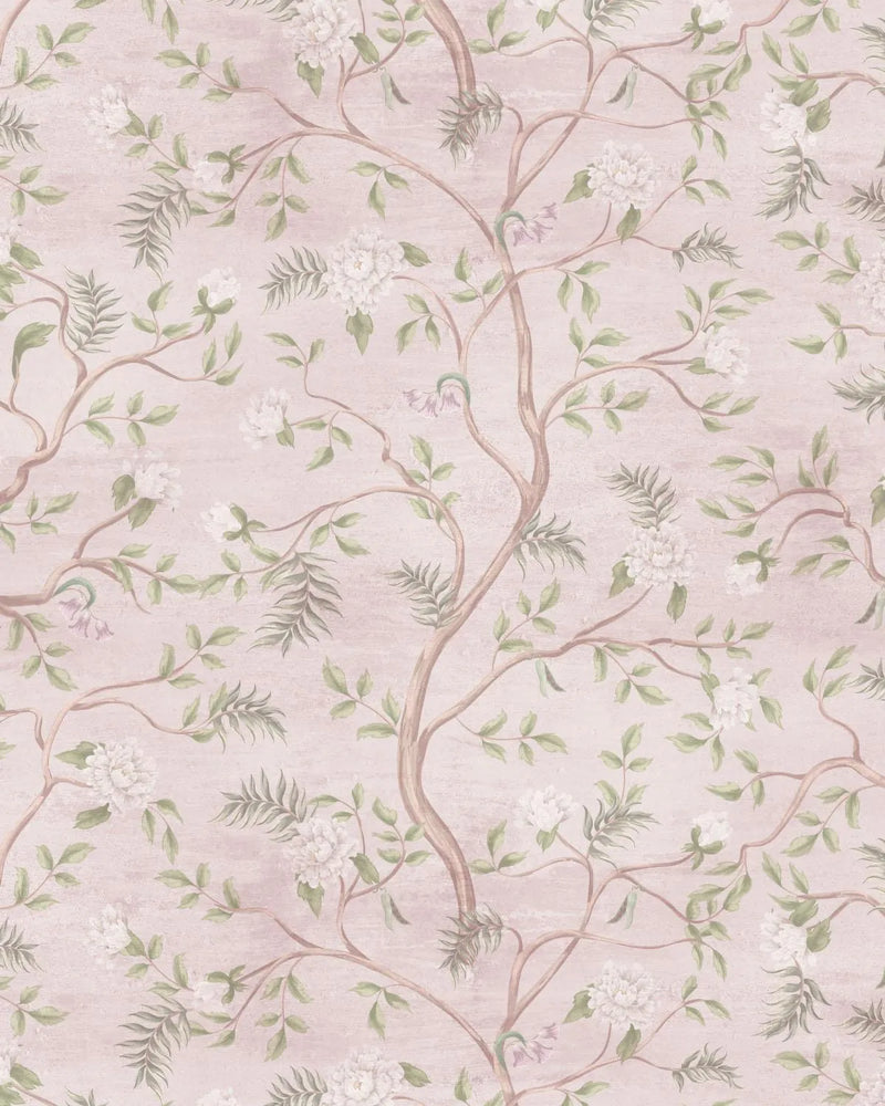 Eastern Vines Pink Wallpaper from Olive et Oriel where you can shop wallpaper and artworks online