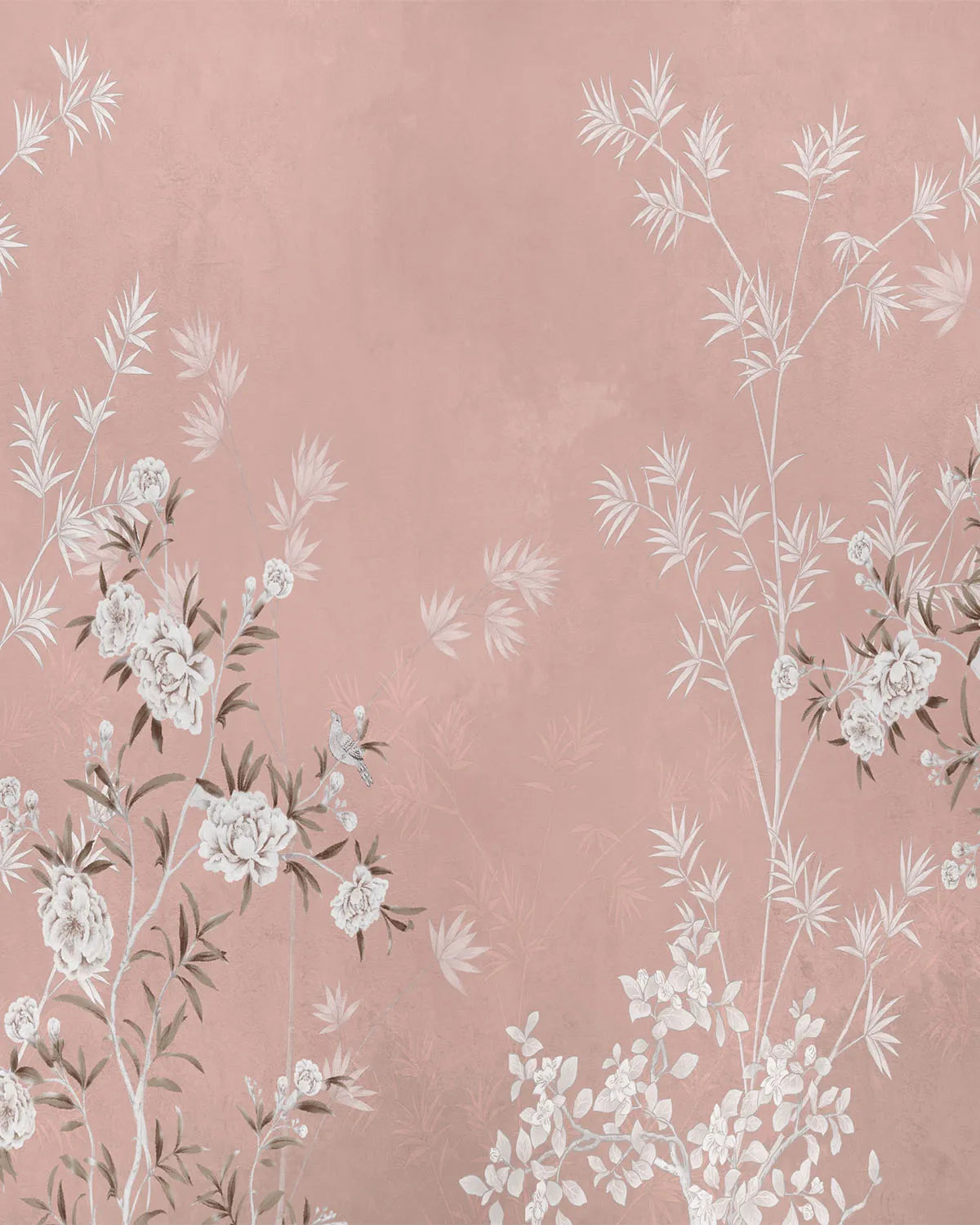 Chinoiserie Bamboo in Dusty Pink Wallpaper from Olive et Oriel where you can shop wallpaper and artworks online