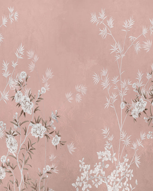 Chinoiserie Bamboo in Dusty Pink Wallpaper