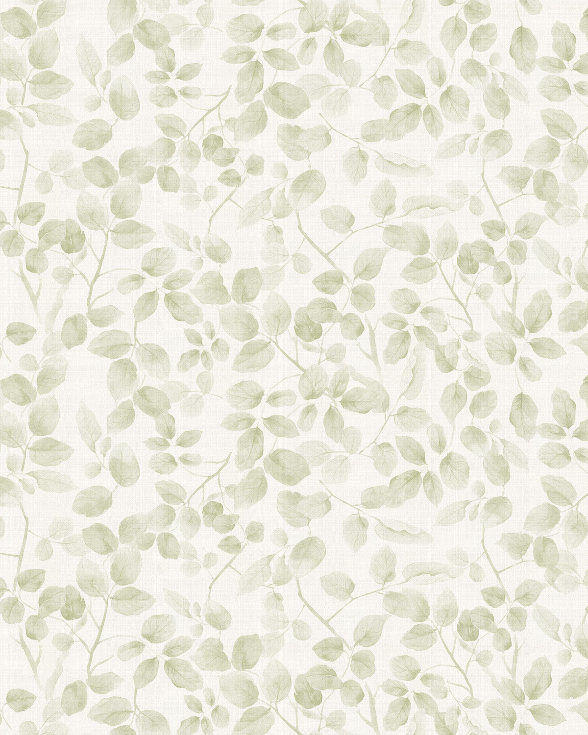 Leafy Country Foliage in Sage Green Wallpaper