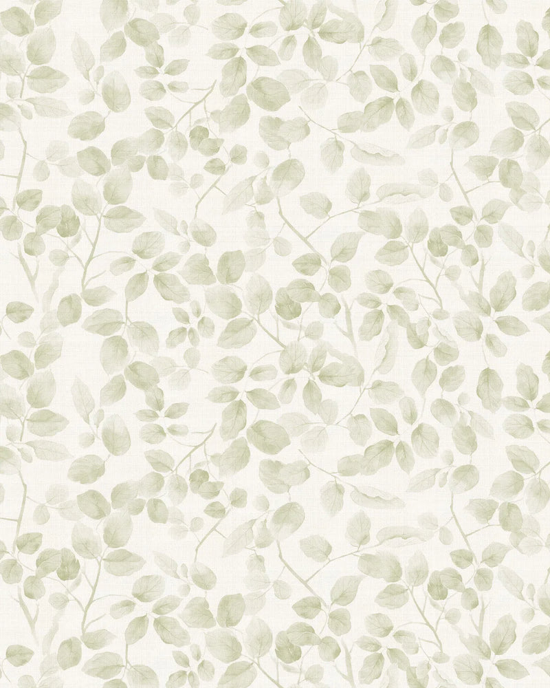 Leafy Country Foliage in Sage Green Wallpaper from Olive et Oriel where you can shop wallpaper and artworks online