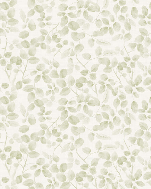 Leafy Country Foliage in Sage Green Wallpaper