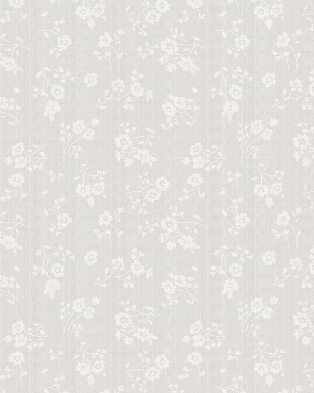 Falling Posies in Soft Grey Wallpaper