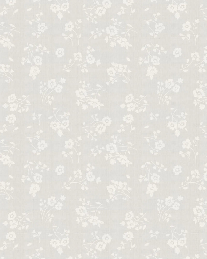 Falling Posies in Soft Grey Wallpaper from Olive et Oriel where you can shop wallpaper and artworks online