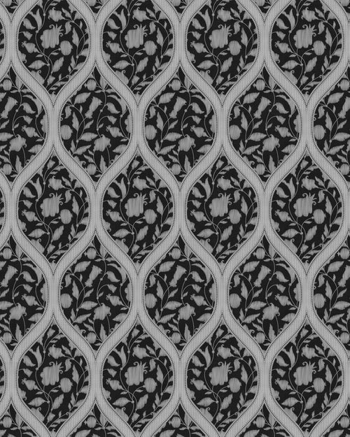 Delicate Weave Black & White Wallpaper