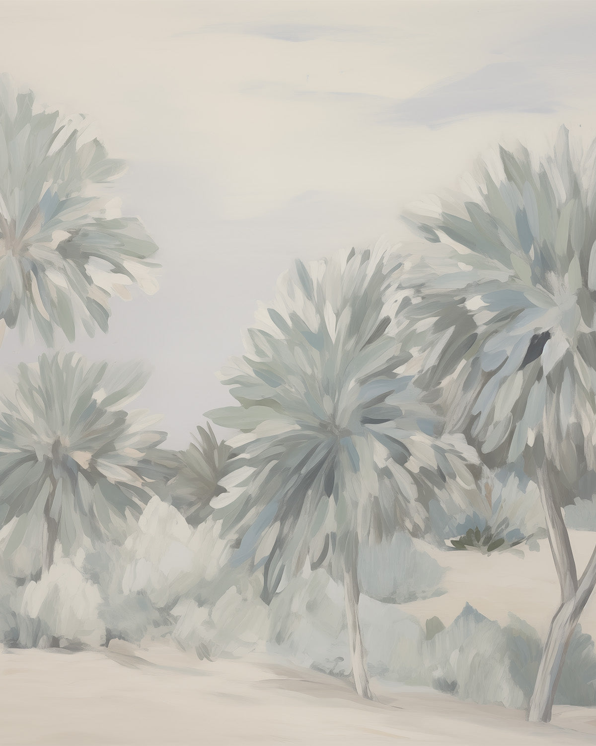 Pastel Palm Grove Wallpaper Mural