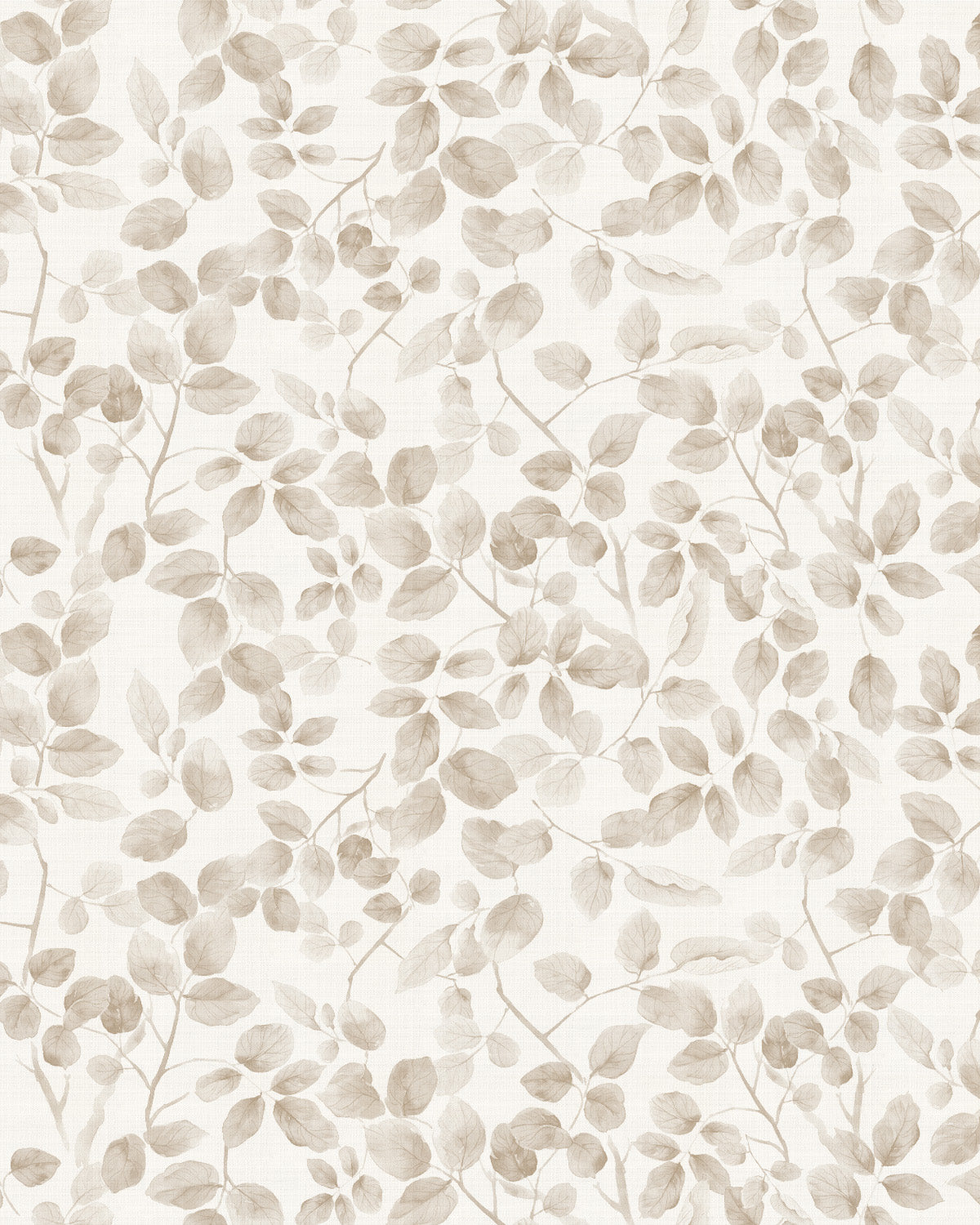 Leafy Country Foliage in Light Brown Wallpaper