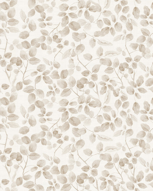 Leafy Country Foliage in Light Brown Wallpaper