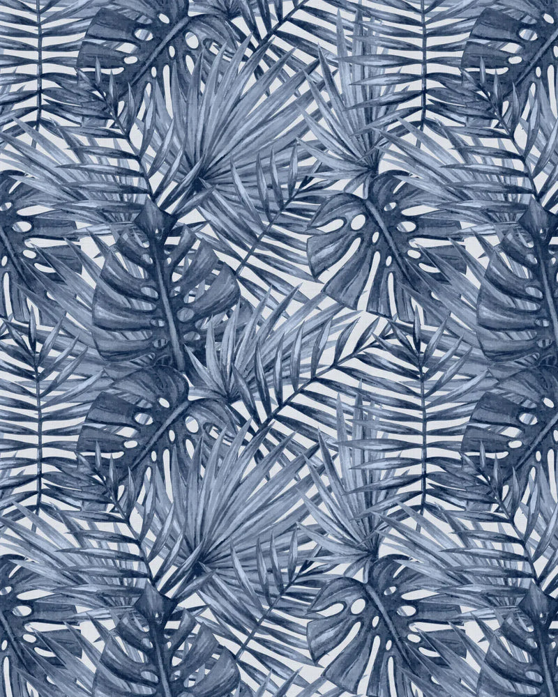 Palm Canopy Navy Blue Wallpaper from Olive et Oriel where you can shop wallpaper and artworks online