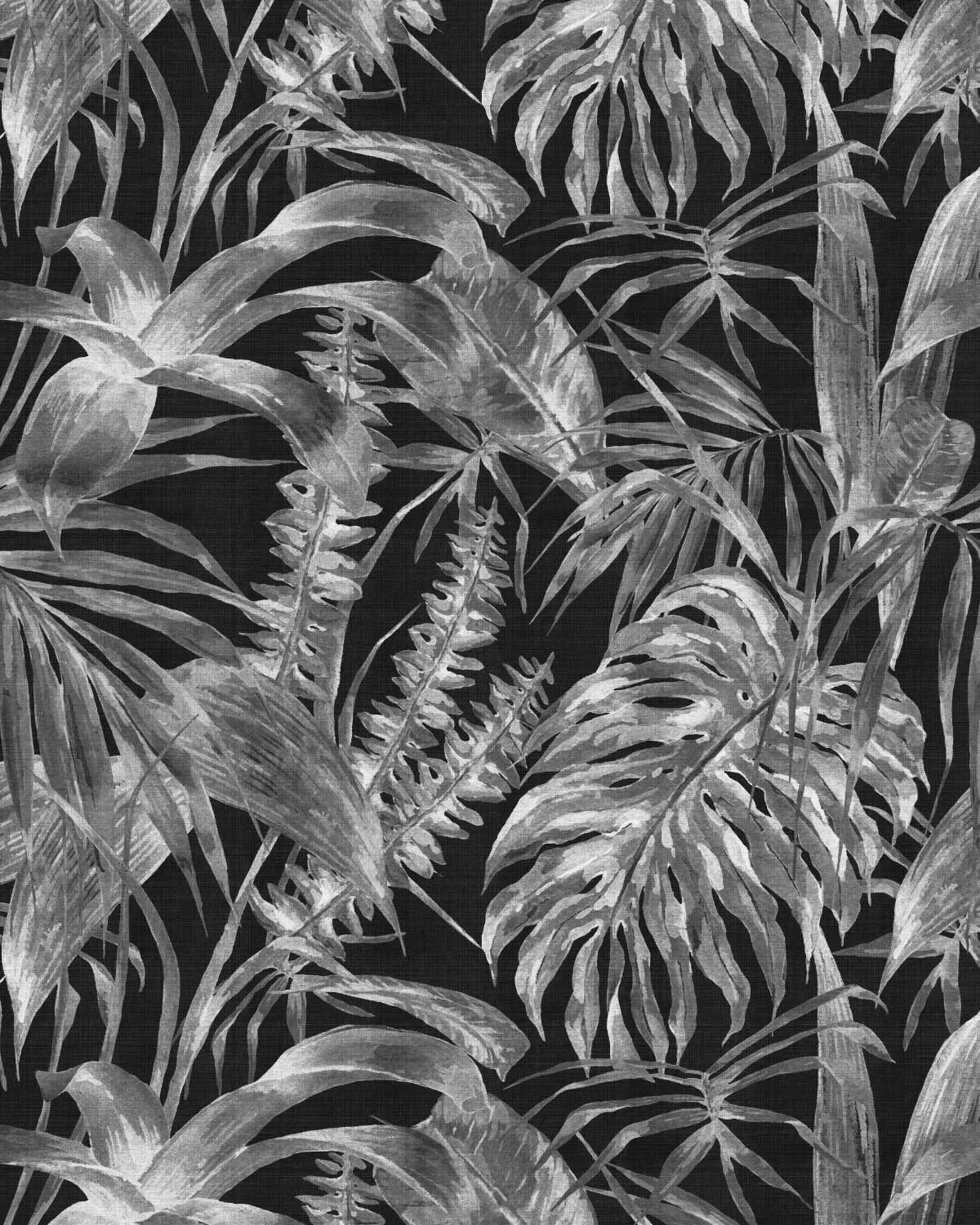 Palm Resort Black & White Wallpaper from Olive et Oriel where you can shop wallpaper and artworks online