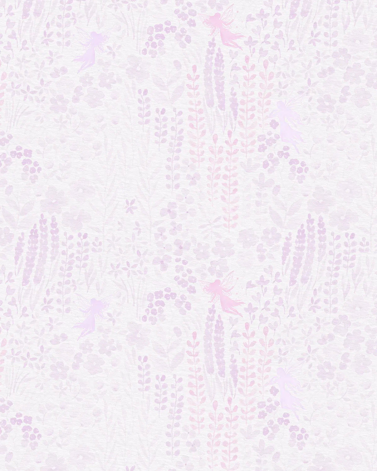 Fairy Flower Garden in Lilac Purple Wallpaper from Olive et Oriel where you can shop wallpaper and artworks online