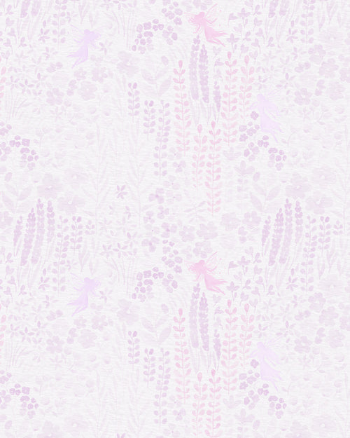Fairy Flower Garden in Lilac Purple Wallpaper