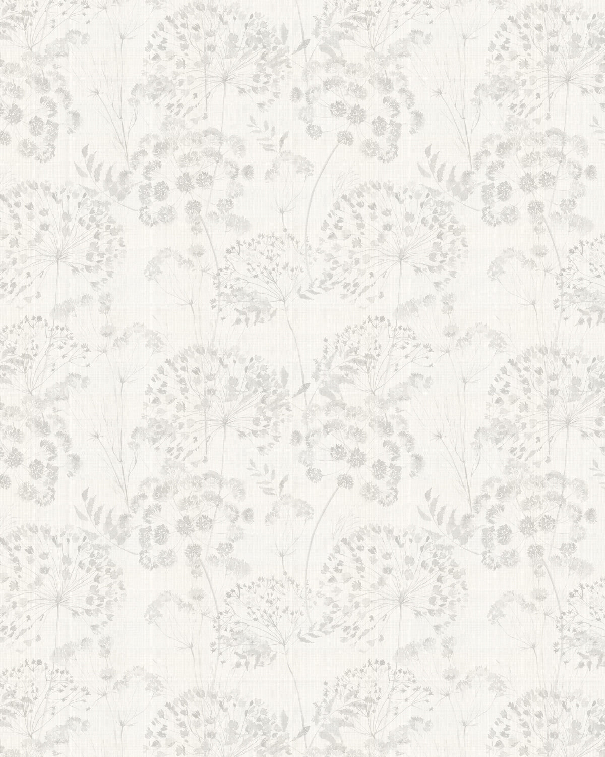 Dandelions in Bloom in Soft Grey Wallpaper