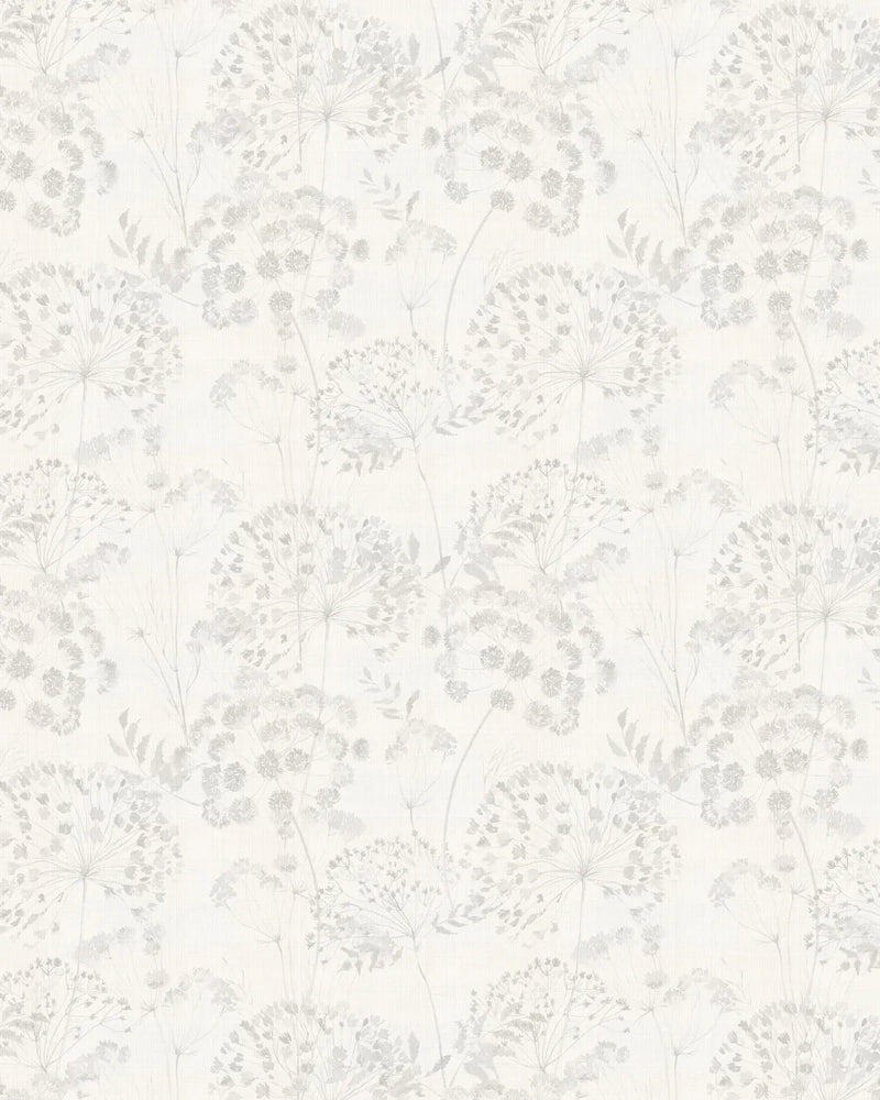 Dandelions in Bloom in Soft Grey Wallpaper from Olive et Oriel where you can shop wallpaper and artworks online