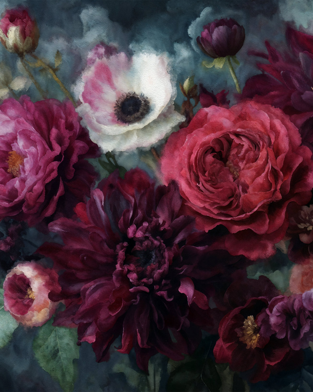 Noir Botanica Mural Wallpaper