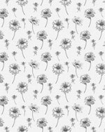 Wild Flowers Black & White Wallpaper