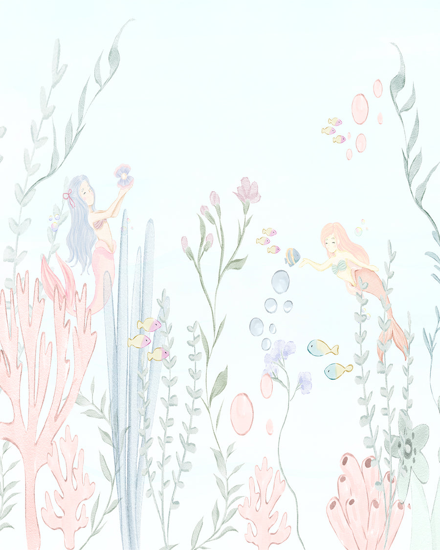 Mermaids Under the Sea Wallpaper Mural from Olive et Oriel where you can shop wallpaper and artworks online