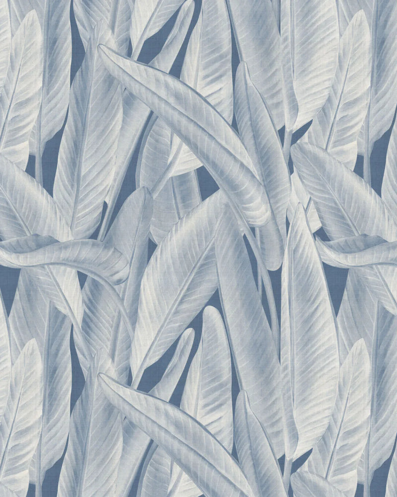Gold Coast Palm White on Navy Blue Wallpaper from Olive et Oriel where you can shop wallpaper and artworks online