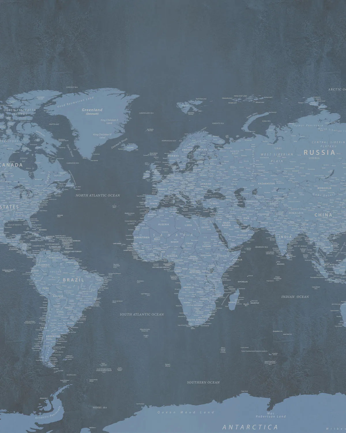 World Map Navy Wallpaper Mural from Olive et Oriel where you can shop wallpaper and artworks online