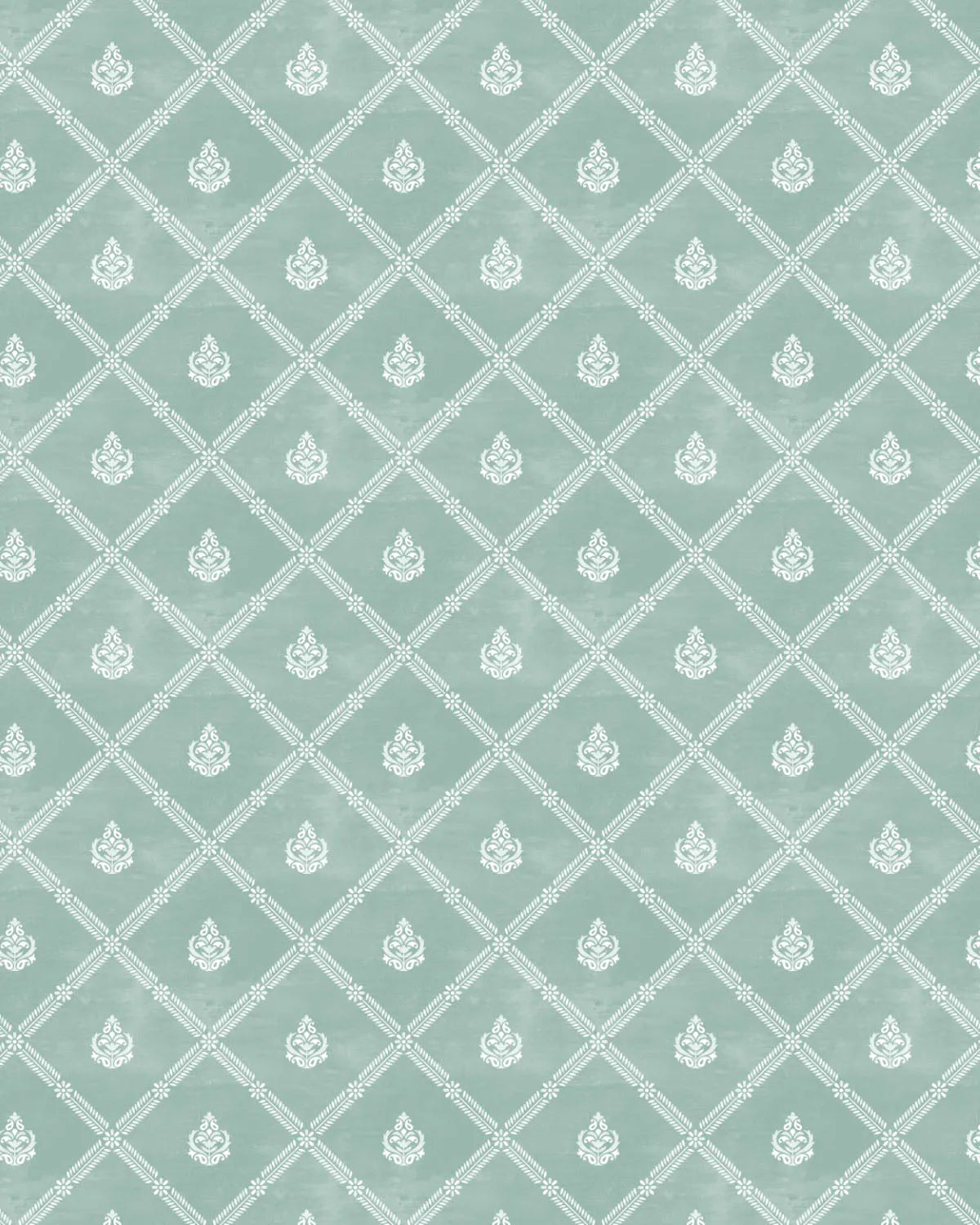 Turkish Diamond Emerald Green Wallpaper from Olive et Oriel where you can shop wallpaper and artworks online