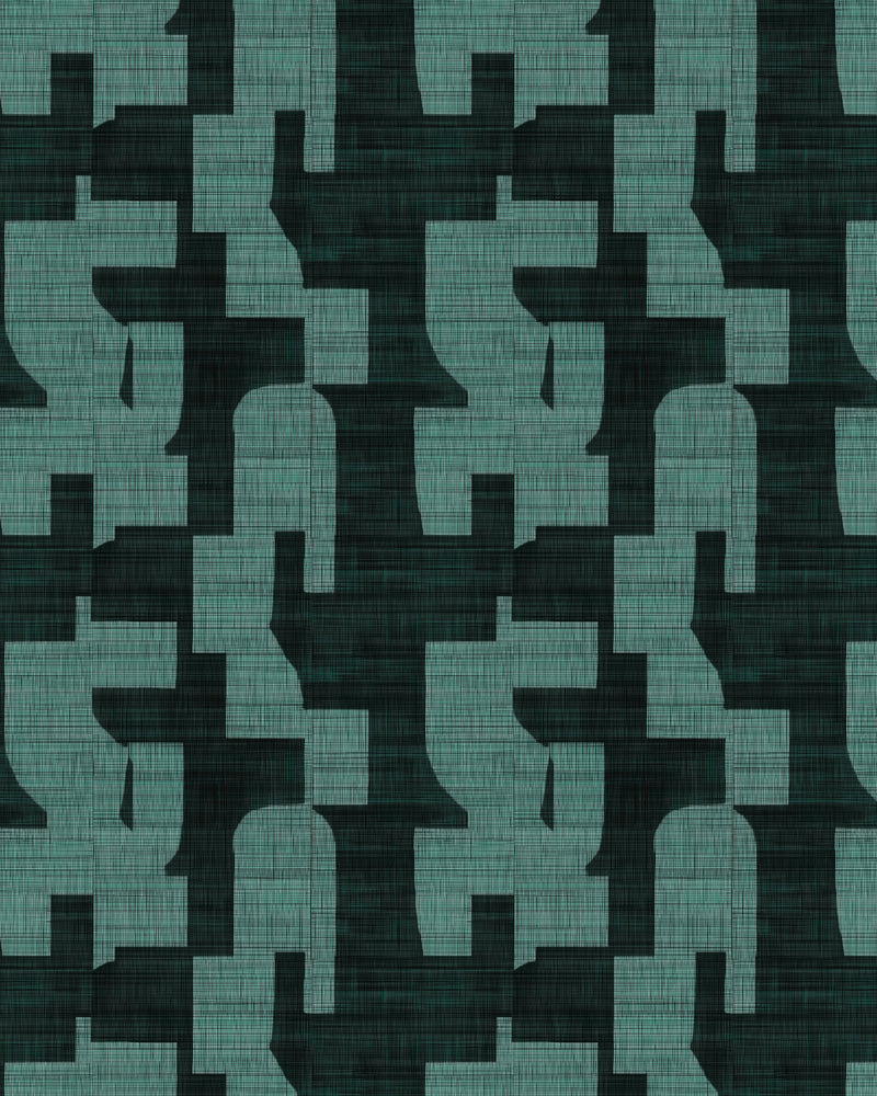 Hotham in Dark Green Commercial Vinyl Wallcovering