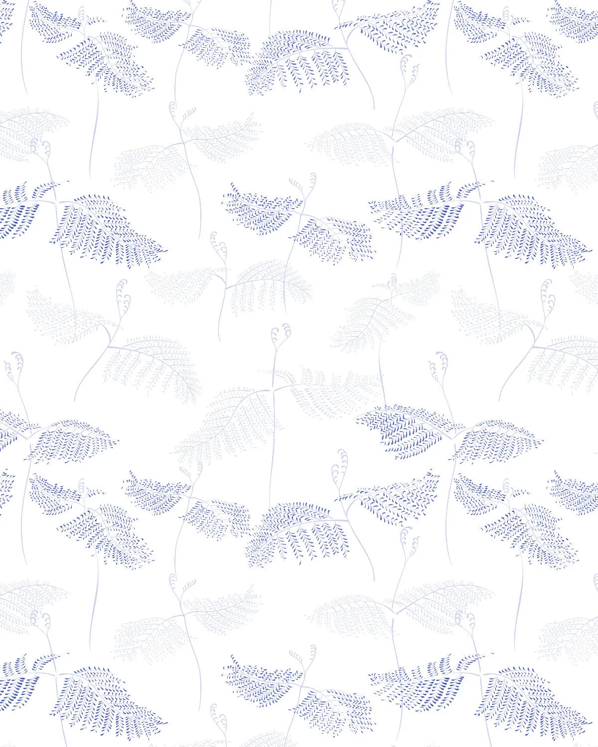 Ferns Navy Blue Wallpaper from Olive et Oriel where you can shop wallpaper and artworks online