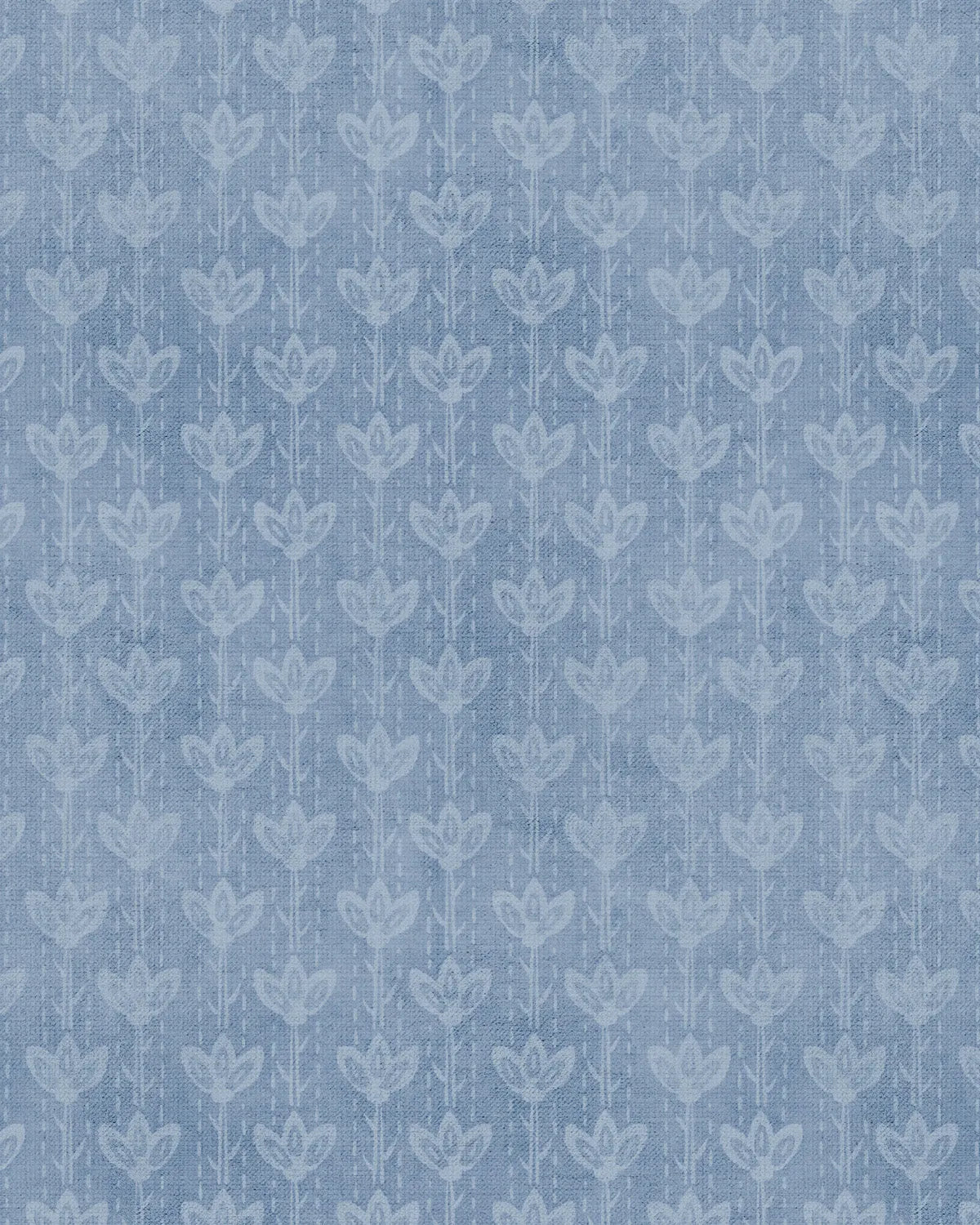 Farm House Flower Stem in Navy Blue Wallpaper from Olive et Oriel where you can shop wallpaper and artworks online