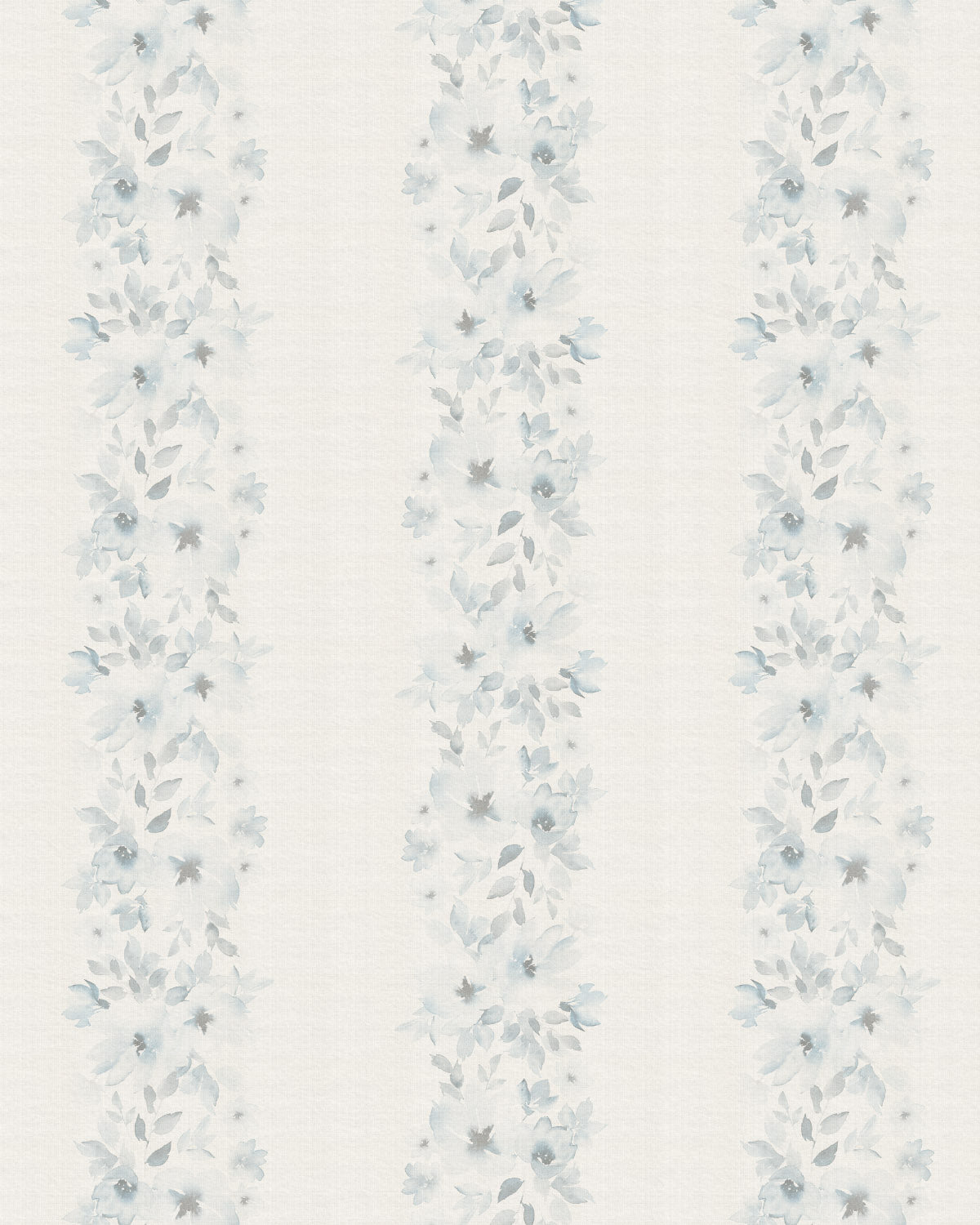 Flower Stripes in Blue & White Wallpaper