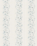 Flower Stripes in Blue & White Wallpaper