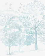 Watercolour Trees in Soft Blue Wallpaper Mural