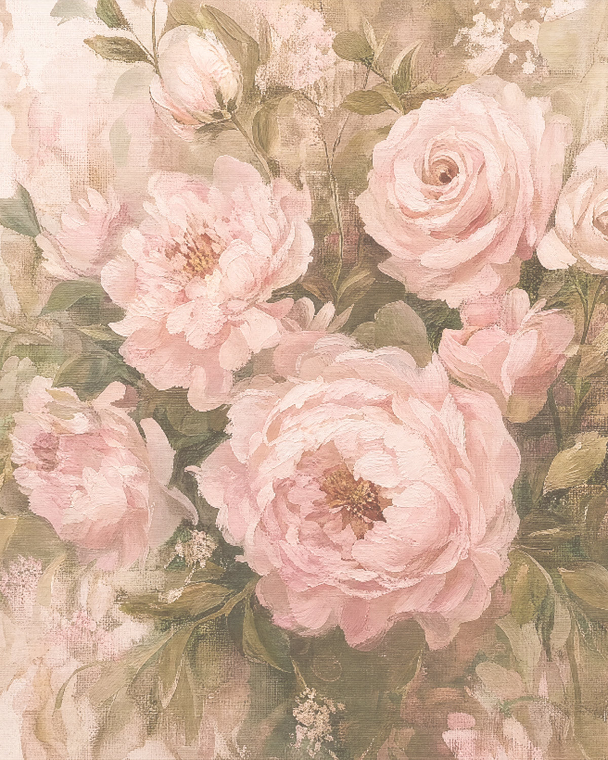 Dusty Rose Garden Mural Wallpaper